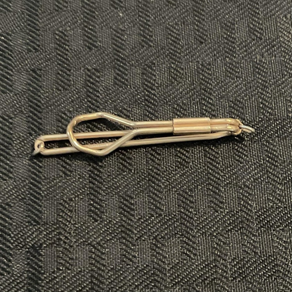 Gold Tone Tie Clip Bar Mens Oval Loop Guard Design 2 Inch Classic Jewelry